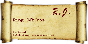 Ring János névjegykártya