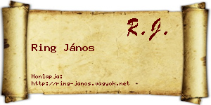 Ring János névjegykártya